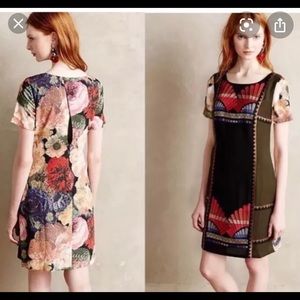ANTHROPOLOGIE Floral Fanned Vignette Shift Dress 2